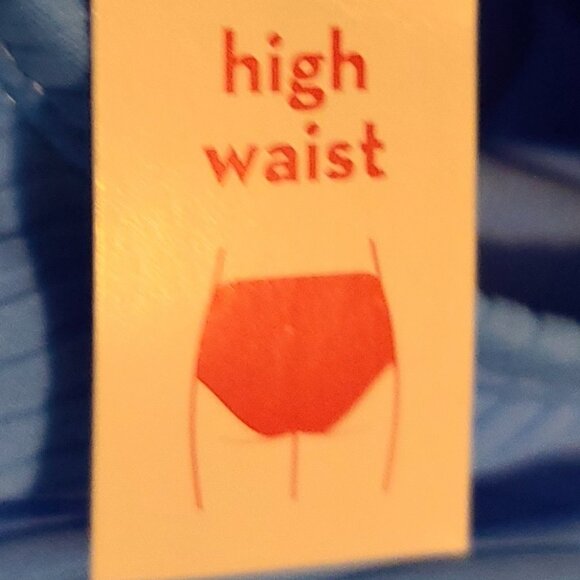 BEACHBABE STYLE- XHILARATION PLUS RIBBED HIGH-WAIST & LEG BIKINI BOTTOM/BLUE - Picture 5 of 8